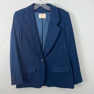 Pendleton 100% Wool Classic Navy Blazer Gold Buttons